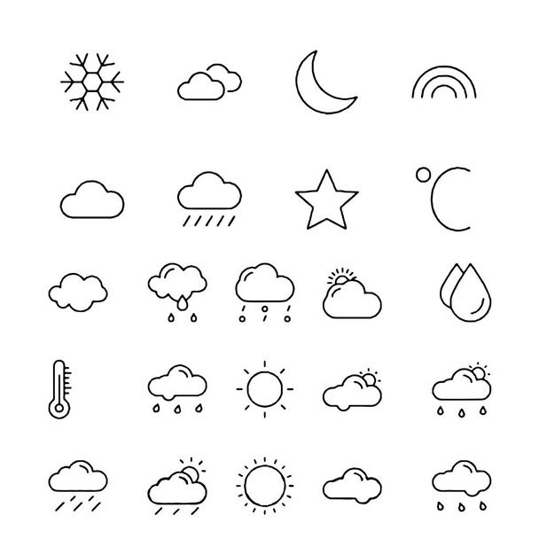 weather icons with White Background Vector - Vector, Image