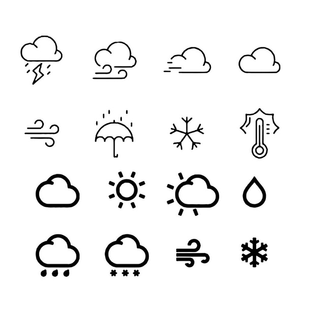 weather icons with White Background Vector - Vektori, kuva
