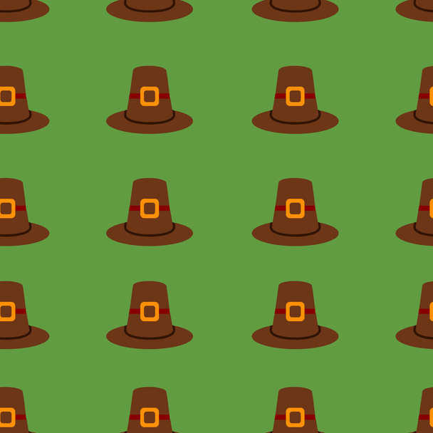 Senza soluzione di continuità ripetizione Ringraziamento pellegrino cappello sfondo su verde
. - Foto, immagini