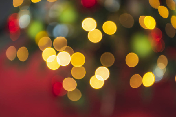 Karácsonyi fények bokeh háttérben. Eldeformált Xmas háttér - Fotó, kép