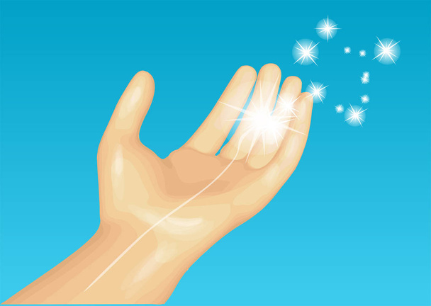 mano ofreciendo luz
 - Vector, Imagen