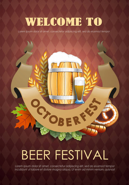 Oktoberfest flyer - Vector, afbeelding