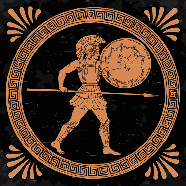 Antik Yunan savaşçı. - Vektör, Görsel