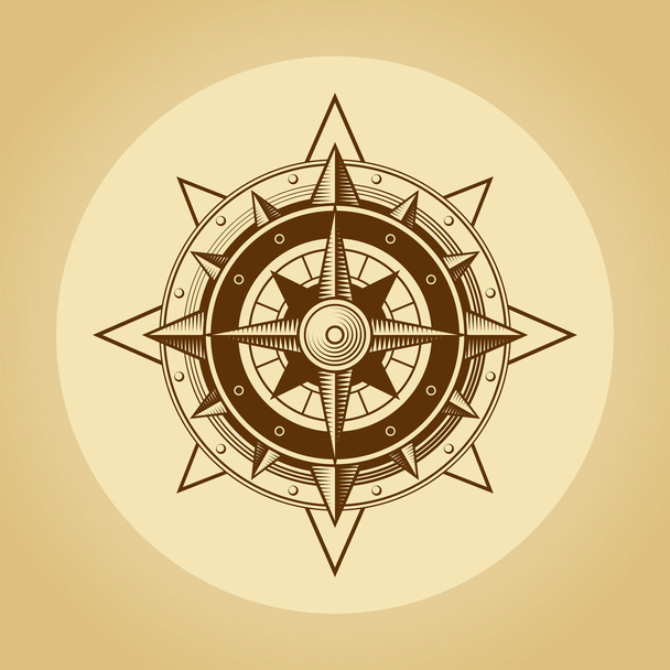 Wind rose in old retro style. Vector. - ベクター画像