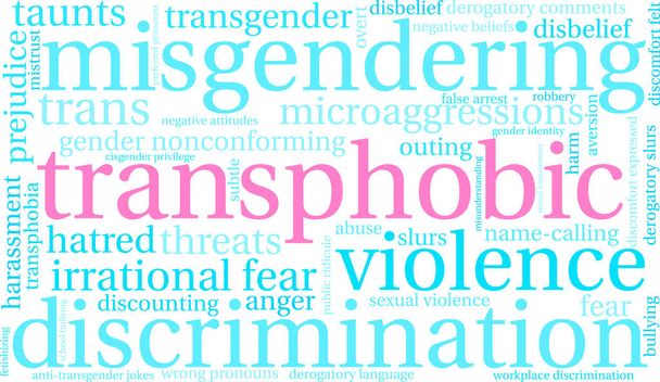 Nuvem de palavra transfóbica
 - Vetor, Imagem
