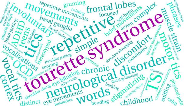 Tourette syndrom slovo mrak - Vektor, obrázek