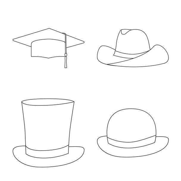 Isolated object of headgear and napper symbol. Collection of headgear and helmet stock vector illustration. - Vektori, kuva