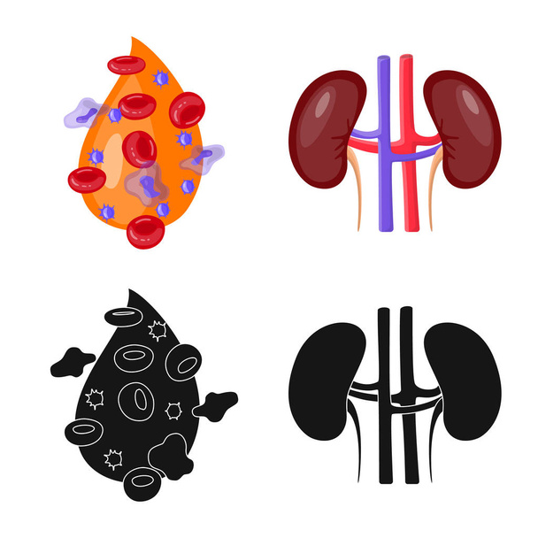 Vector illustration of biology and scientific logo. Set of biology and laboratory stock vector illustration. - Vector, Imagen