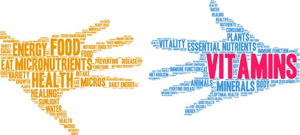 Vitamins Word Cloud  - Vector, Image