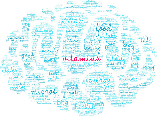 Vitamins Word Cloud  - Vector, Image