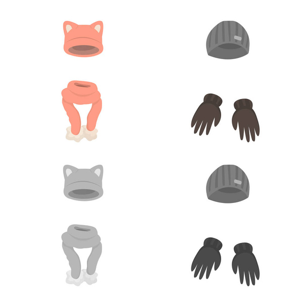 Isolated object of clothes and texture logo. Collection of clothes and weather stock symbol for web. - Vecteur, image