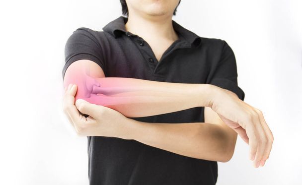 elbow bones injury white background elbow pain - Fotografie, Obrázek