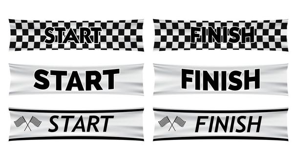 conjunto de linha de banner de início e fim para conceito de corrida de maratona
. - Vetor, Imagem