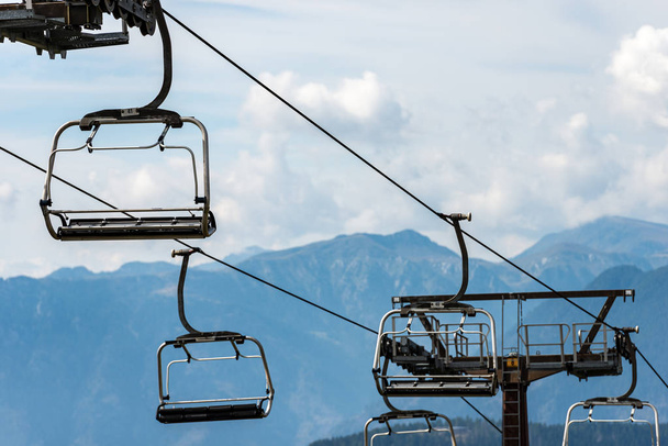 Chairlift - Elevated passenger ropeway in Italian Alps - Photo, Image