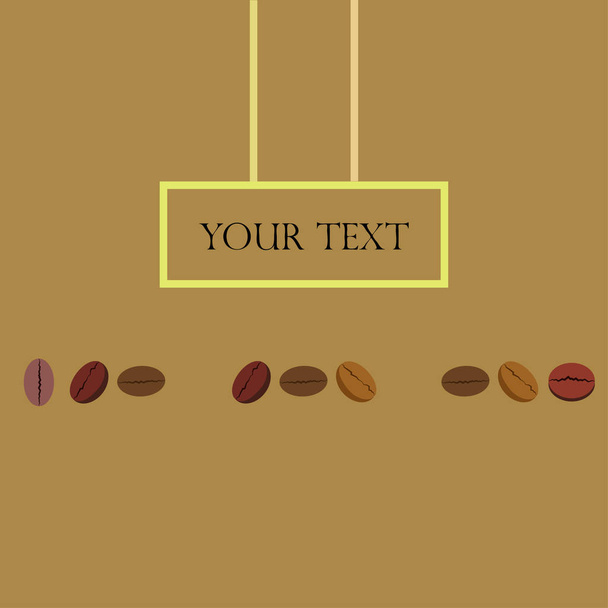 Coffee grains. Drinks menu for restaurant, vector background. - Vector, imagen