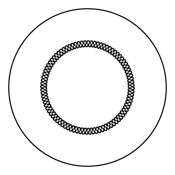 Decorazione cerchio Linea decorativa Arte cornice icona in cerchio contorno rotondo colore nero vettore illustrazione stile piatto immagine
 - Vettoriali, immagini