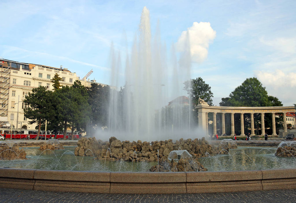 Fountain Red Army monument Schwarzbergplatz Vienna Austria - Photo, Image