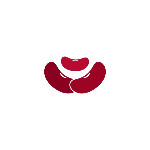 Plantilla de frijoles rojos logo vector icono ilustración
  - Vector, Imagen