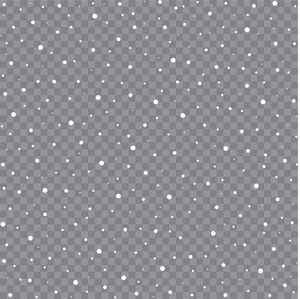 Seamless falling snow or snowflakes. Isolated on transparent background - stock vector. - Vector, Image
