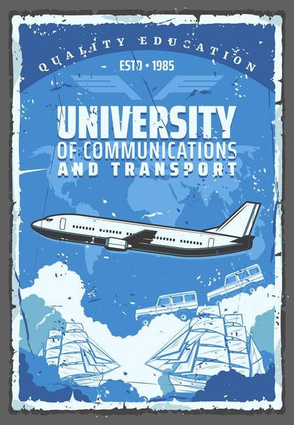 University of air, sea and earth transport - Vector, Image