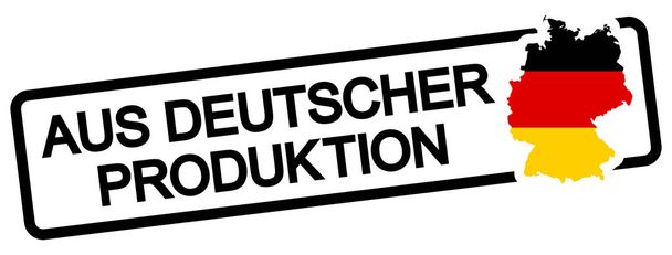 zwarte stempel met tekst uit de Duitse productie - Vector, afbeelding