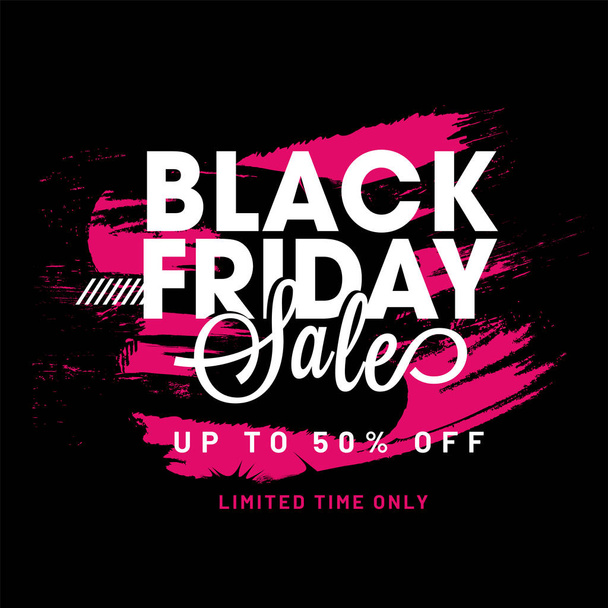 Black Friday Sale poster or template design with 50% discount of - Vetor, Imagem