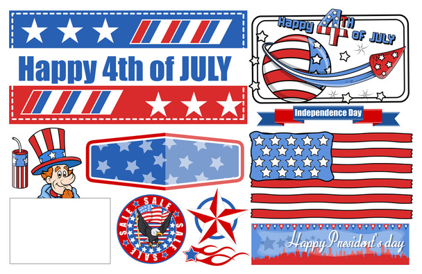 4th of July Celebration - Vector Designs Set - Vector, Image