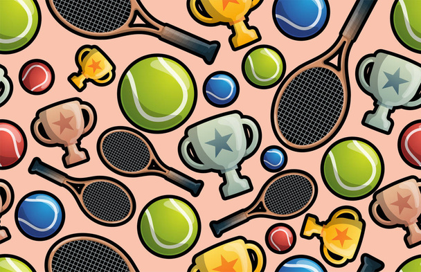 Tennis seamless pattern. Tennis seamless pattern with rockets, b - Vector, Image