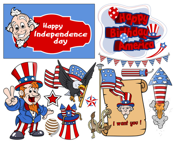 Various 4th of july vector designs set - Vector, Image