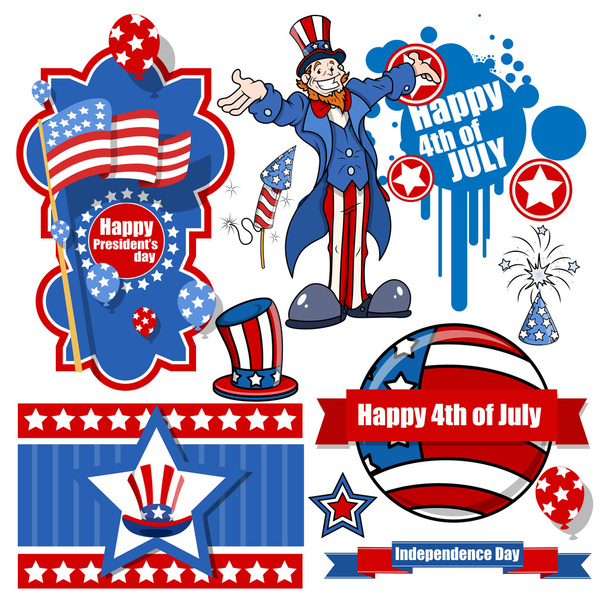 Independence day vector designs set - Vector, Image