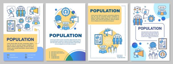 Population brochure template. Flyer, booklet, leaflet print, cover design with linear illustrations. Demographic problem. Vector page layouts for magazines, annual reports, advertising posters - Vektor, obrázek