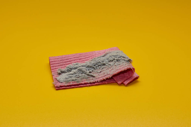 Clean rag with dust. Wipe the dust - Zdjęcie, obraz