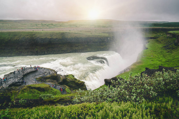Landscape of Gullfoss waterfall in Iceland. - Photo, image