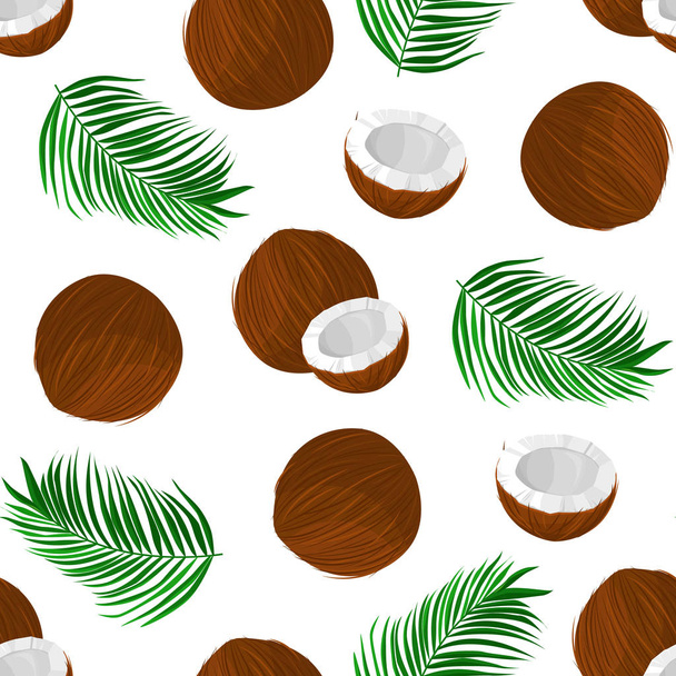 pattern with coconut - Vector, imagen