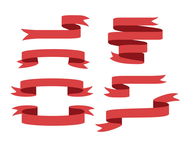 Набір червоних стрічок. Порожня ізольована ілюстрація
 - Фото, зображення