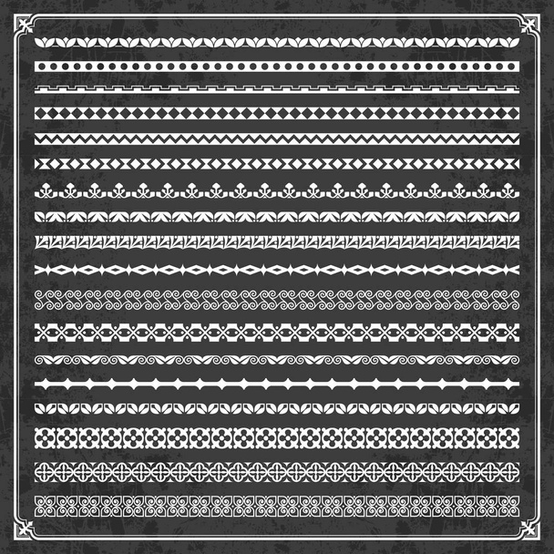 Декоративные каллиграфические границы в стиле ретро на фоне доски - векторный набор
 - Вектор,изображение