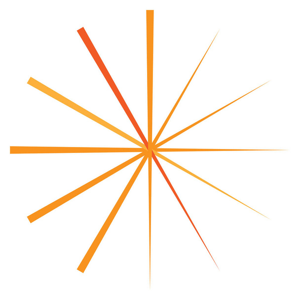 orange, gelb radiale, leuchtende Linien. Strahlen, Strahlen. Starburst,  - Vektor, Bild