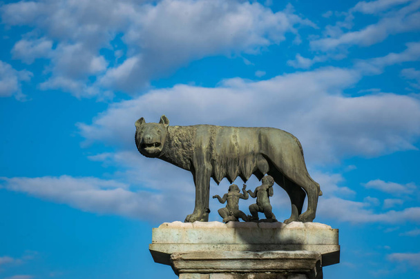 Socha Capitolin Wolf nebo štěňata Capitolina v Římě, Itálie - Fotografie, Obrázek