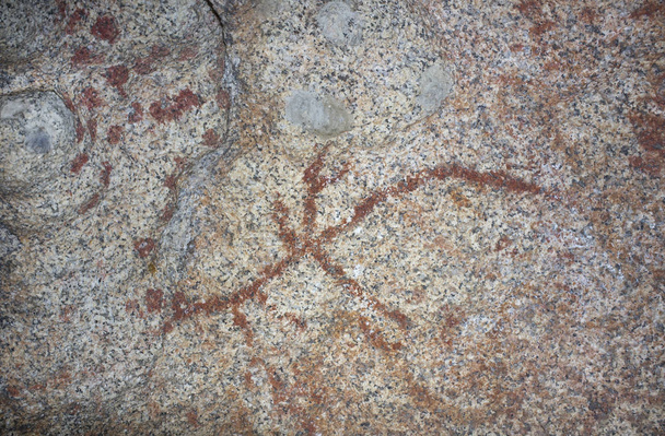 Natura granit kaya içinde prehistorik şematik resimler - Fotoğraf, Görsel