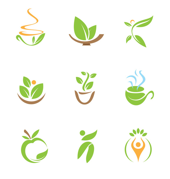 In touch with nature healthy medicine logo and icon - Vector, Image