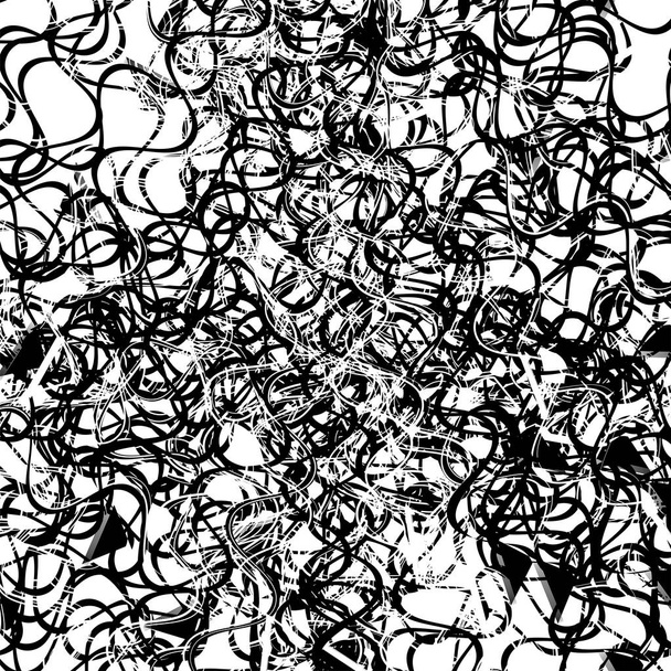 Τυχαίες γραμμές αφηρημένης μαύρης και λευκής υφής, αφηρημένη τέχνη, Abs - Διάνυσμα, εικόνα