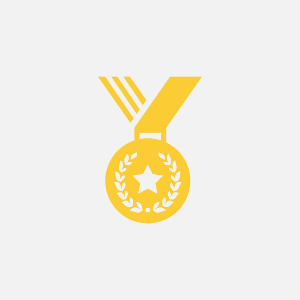 Medaile Ikona v módním plochém stylu izolované na šedém pozadí. Návrh medailových symbolů, logo, aplikace, Ui. vektorová ilustrace šampiona. - Fotografie, Obrázek