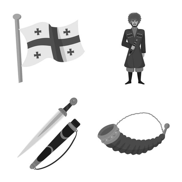 Vector design of attributes and tourism icon. Set of attributes and national vector icon for stock. - Vektor, obrázek