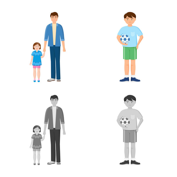 Vector illustration of character and avatar icon. Collection of character and portrait stock vector illustration. - Vecteur, image