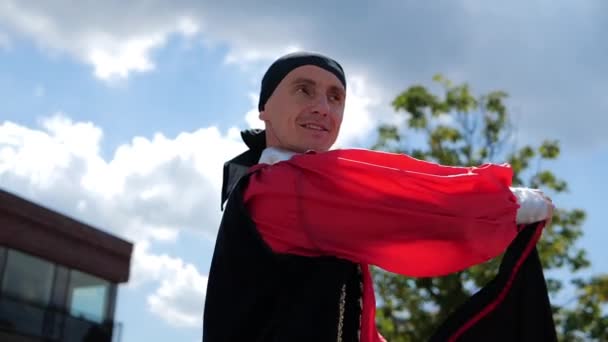 A man in a traditional Spanish costume is dancing paso doble in slow motion - Metraje, vídeo
