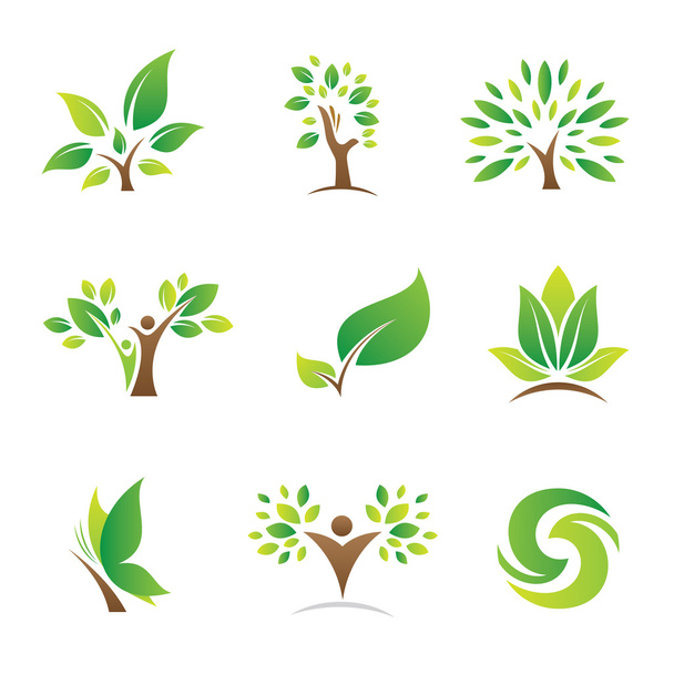 Tree of life for green nature future business company logo and icon template symbol - Vector, Image