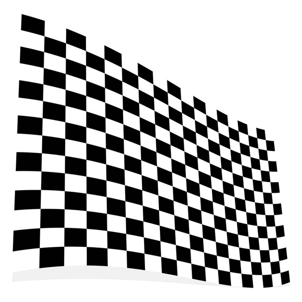 Racing, race flag element isolated on white with shadow - Vector, Image