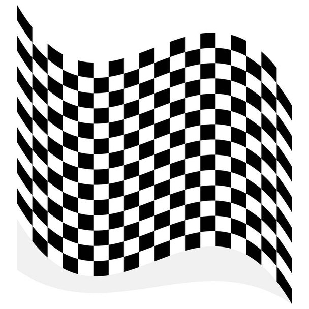Course, élément drapeau de course isolé sur blanc avec ombre
 - Vecteur, image
