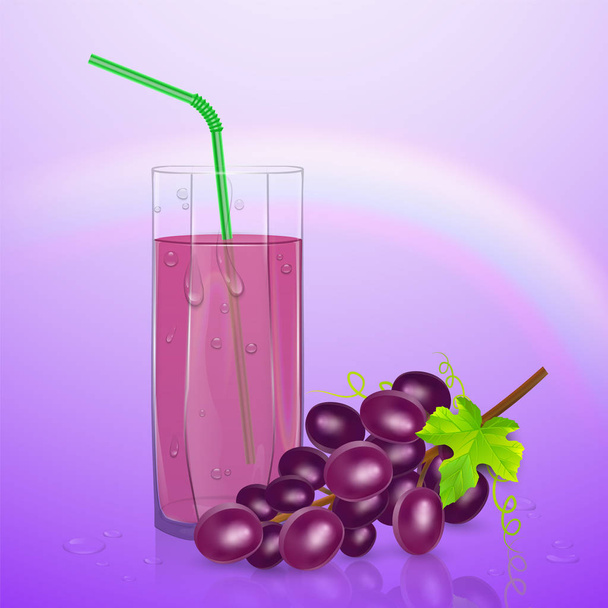 Склянка фруктового соку, свіжий виноградний сік, векторні епохи 10 ілюстрація
 - Вектор, зображення