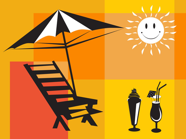 Summer holiday with palm tree - Vector, afbeelding